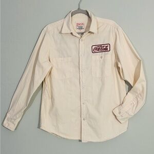 Coca-Cola cream button shirt M